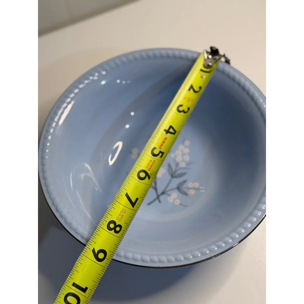 VTG Homer Laughlin Kraft-Blue Floral Serving Bowl Periwinkle Blue GCM101 USA 9in